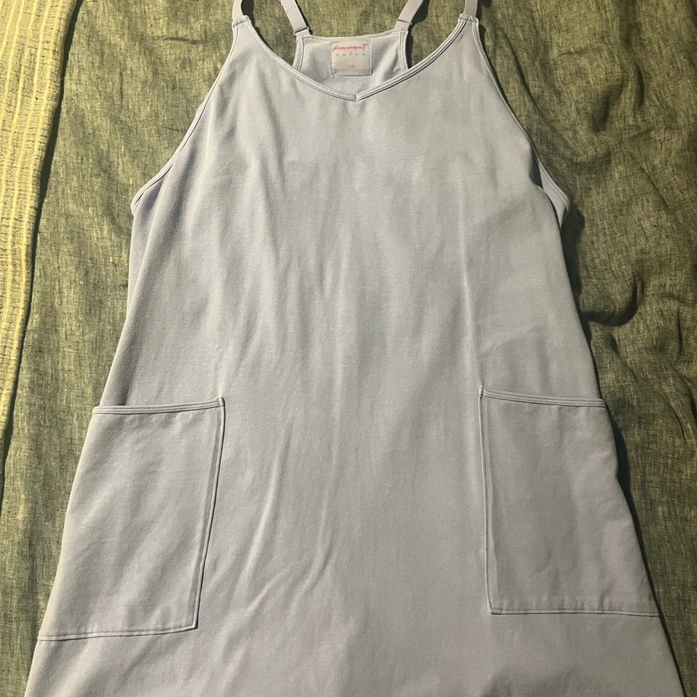 Free People + Hatch Hot Shot Lavender  Mini Dress w/ Pockets and built in Shorts